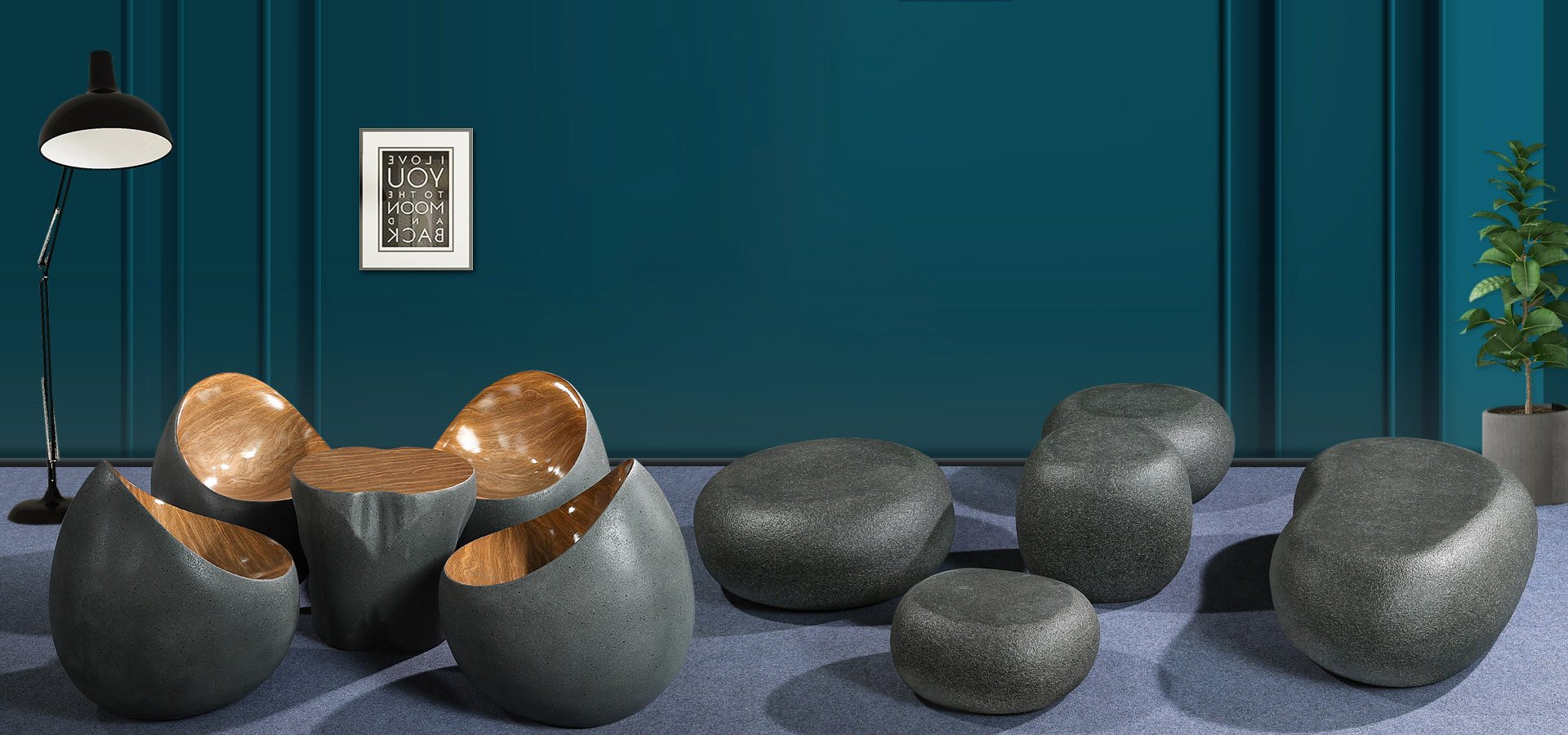 玻璃钢花盆组合