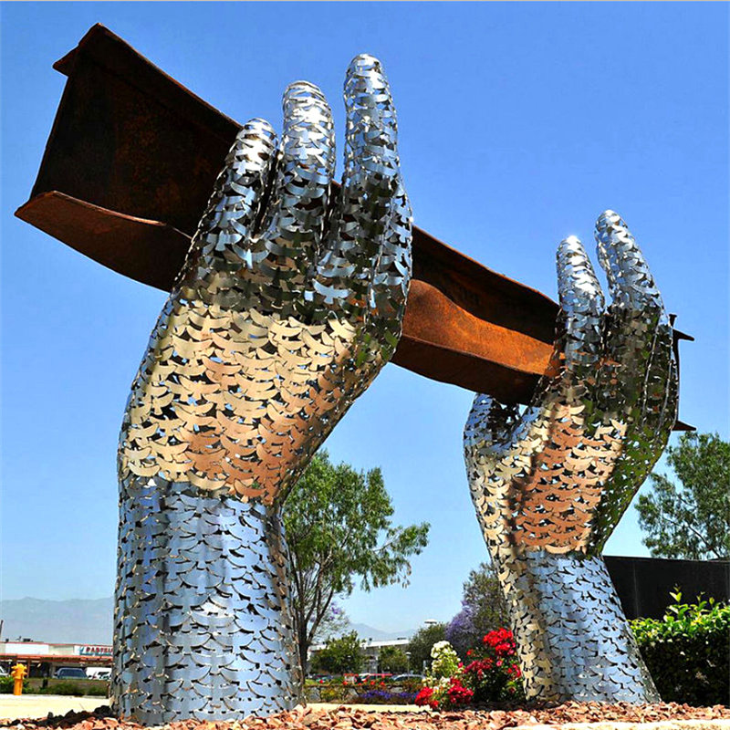 大型景观不锈钢雕塑定制抽象金属户外城市校园林广场水景月亮摆件