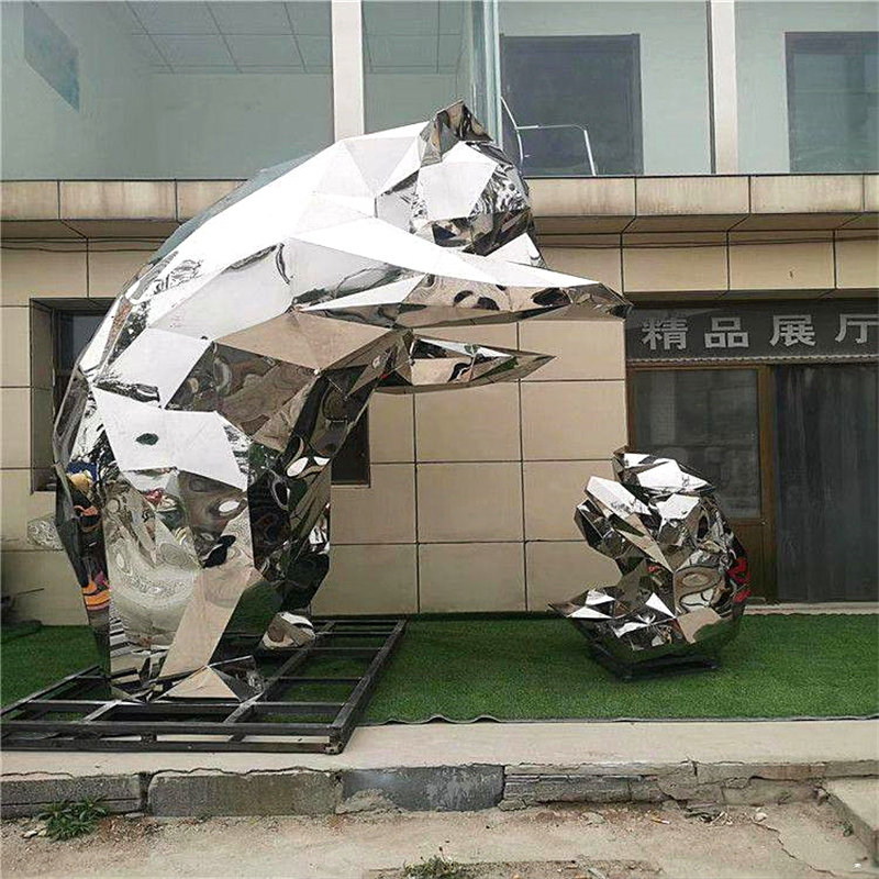 大型不锈钢海豚雕塑定制户外广场公园水景镂空鲸鱼酒店门口摆件