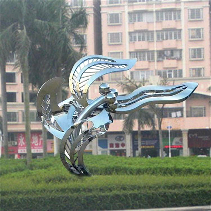 不锈钢浪花雕塑定制金属抽象镜面创意水滴水花户外景观水景摆件