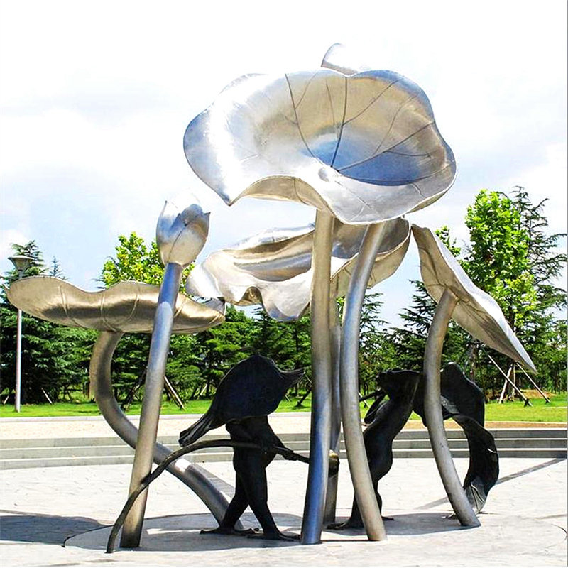 大型不锈钢雕塑园林景观金属雕塑小区楼盘售楼处水景软装白钢圆环