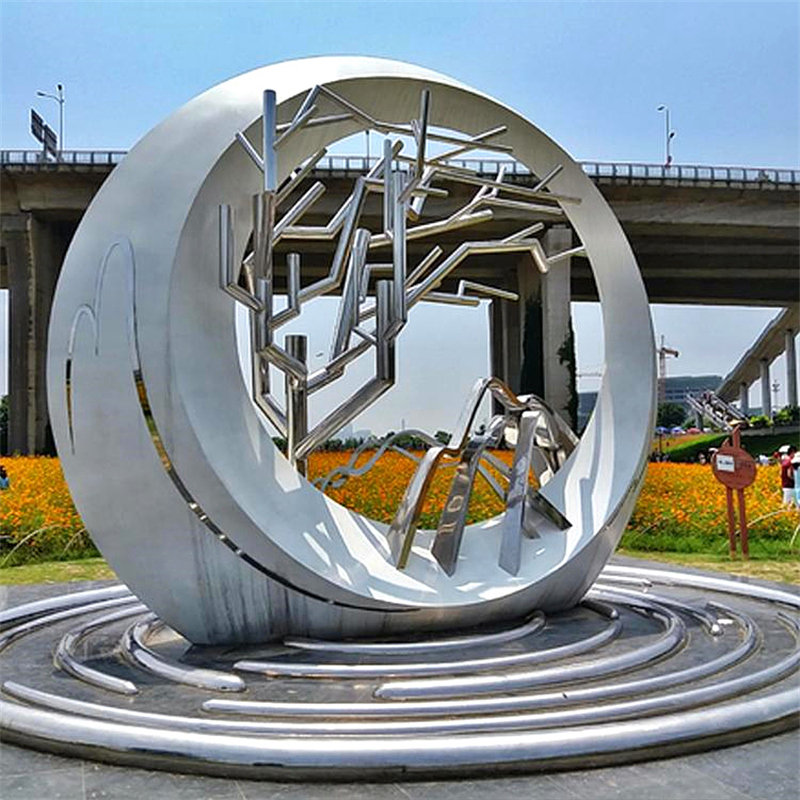 大型不锈钢雕塑定制户外广场白钢金属雕像房地产城市园林景观厂家