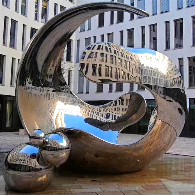 大型玻璃钢不锈钢校园广场卡通人物动物雕塑白钢园林景观金属摆件