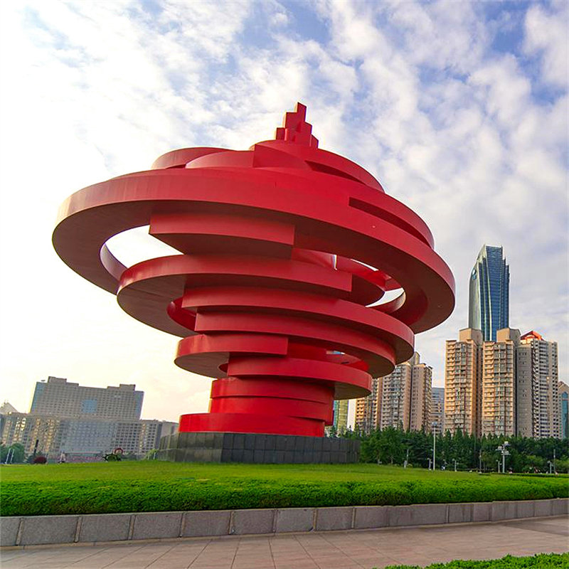 城市户外大型不锈钢鹿广场园林景观雕塑定制月亮镜面发光圆环圆球