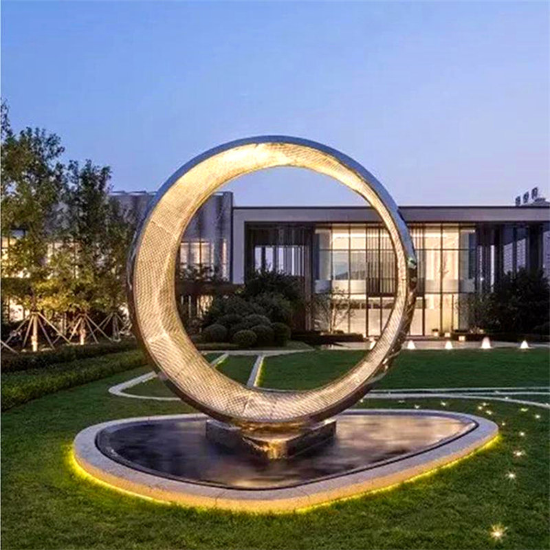 不锈钢太湖石雕塑售楼部庭院景观酒店户外大型落地摆件不锈钢雕塑