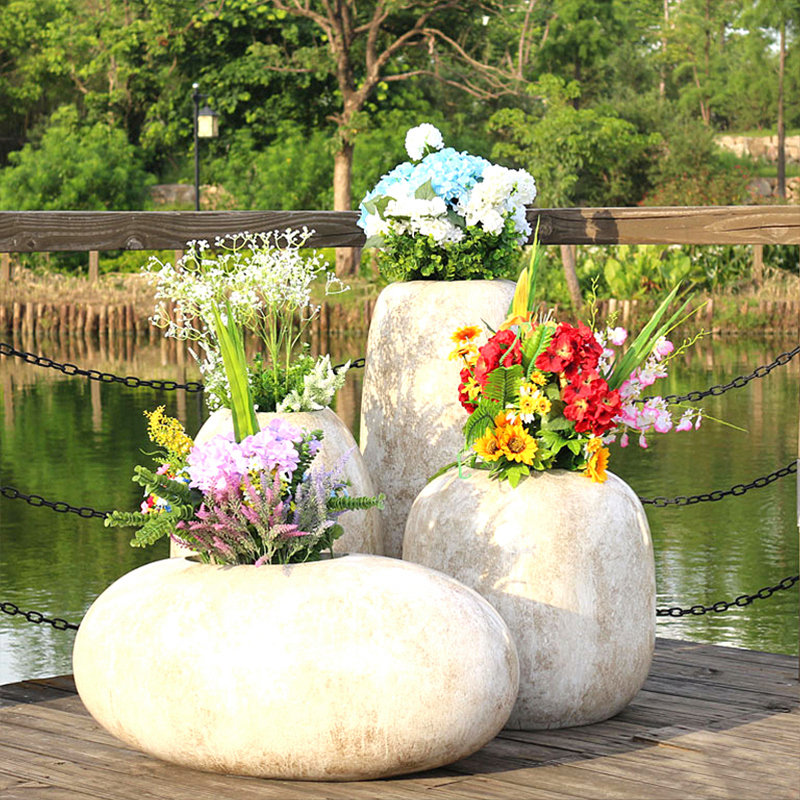 玻璃钢花盆圆形大号花钵组合商场长方形花箱菱形落地户外花坛定制