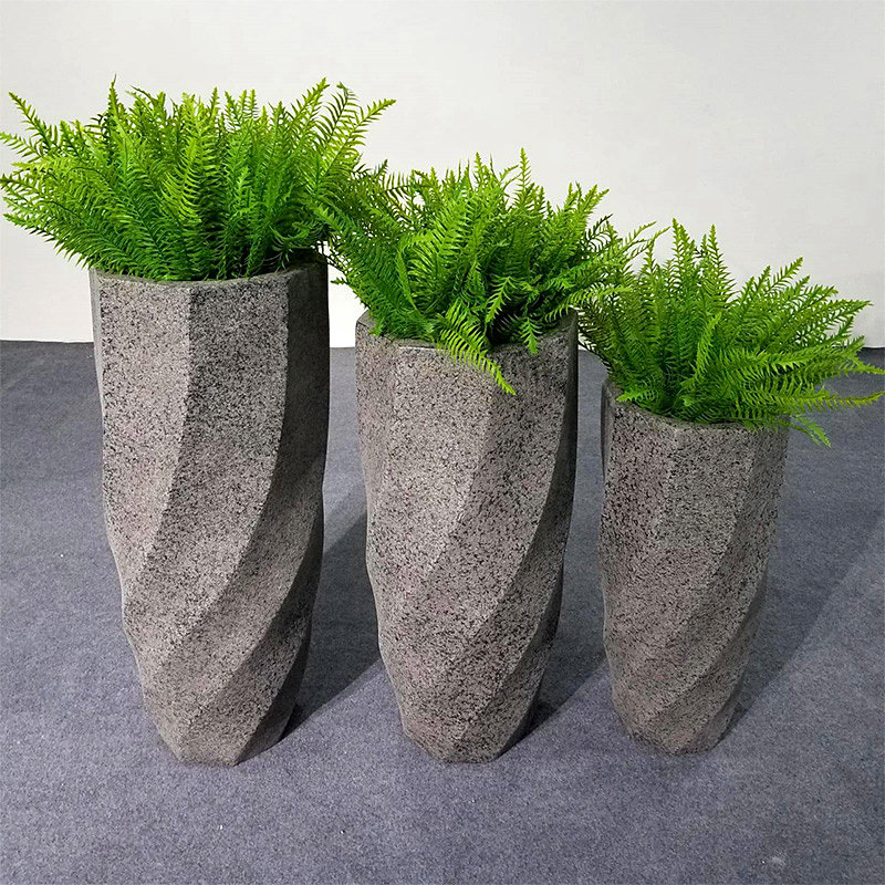 深圳玻璃钢厂定制玻璃钢休闲椅组合花盆装饰件