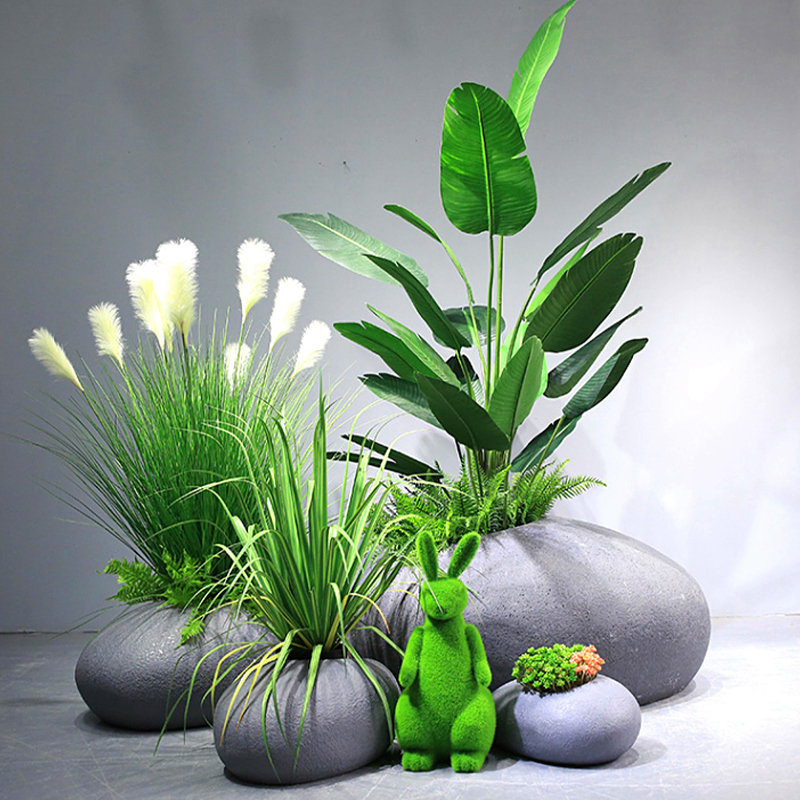 户外玻璃钢市政花盆公路天桥高架桥景观绿化花箱隔离护栏方形花槽