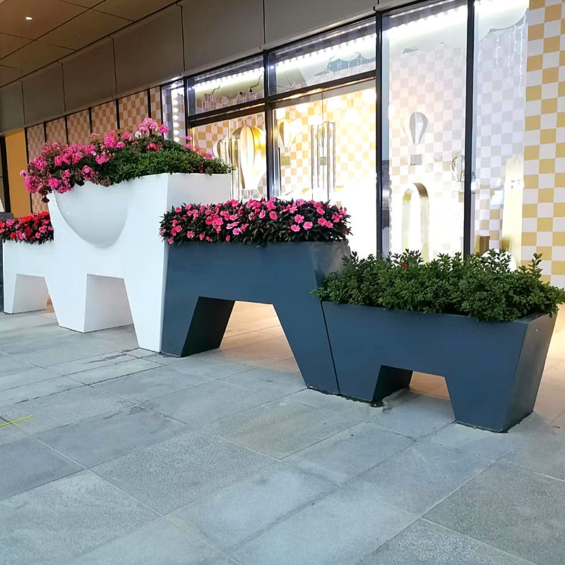 玻璃钢落地式组合花瓶江西南昌商场开业美陈的选择