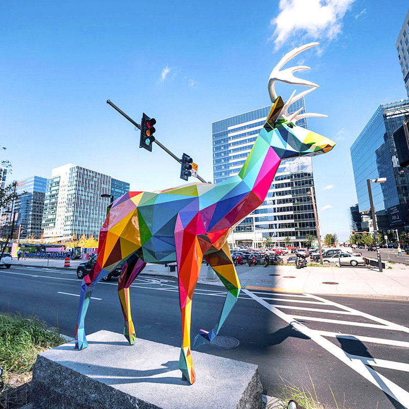 玻璃钢几何大型熊猫雕塑商场户外景观公园摆件美陈装饰来图定制