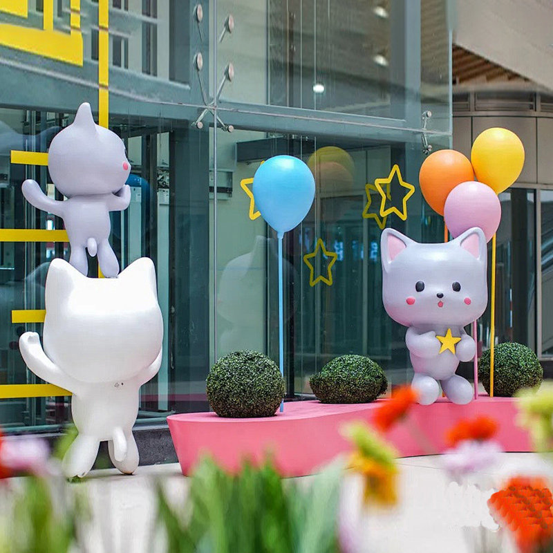 玻璃钢切面几何熊爬墙熊猫雕塑不锈钢大型网红北极熊棕熊雕像摆件