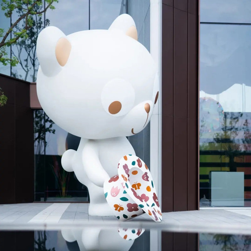 简约招财迎宾人雕塑弯腰鞠躬行礼玻璃钢人餐厅酒店KTV 装饰品摆件