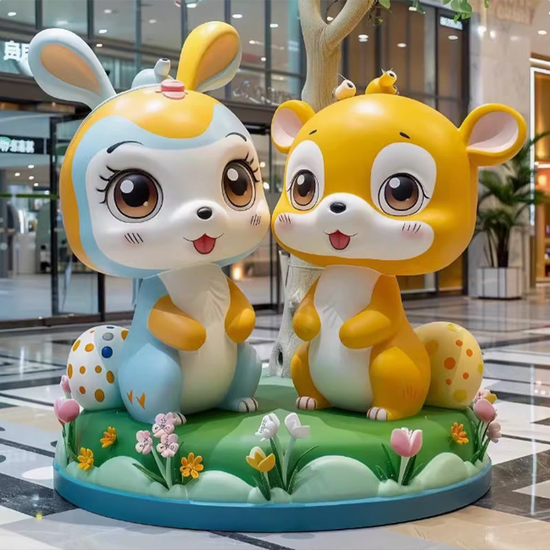 大熊猫玻璃钢雕塑工艺品户外网红打卡园林花园景区售楼部装饰摆件