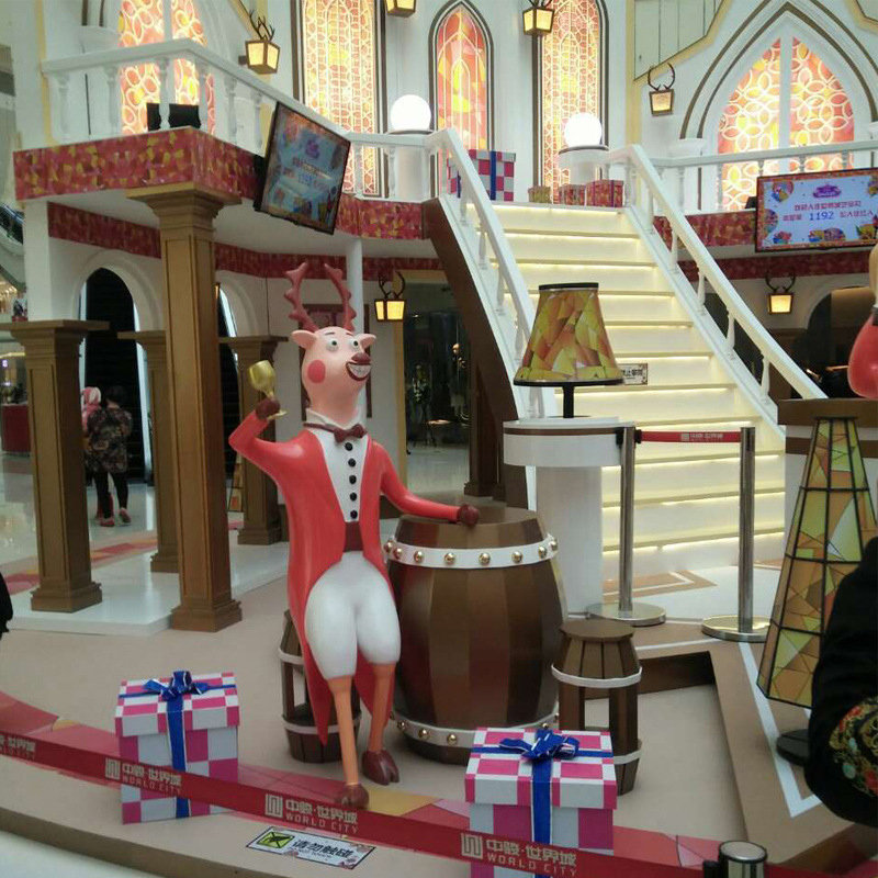 户外卡通兔子座椅摆件商场公园幼儿园玻璃钢雕塑可爱动物美陈装饰