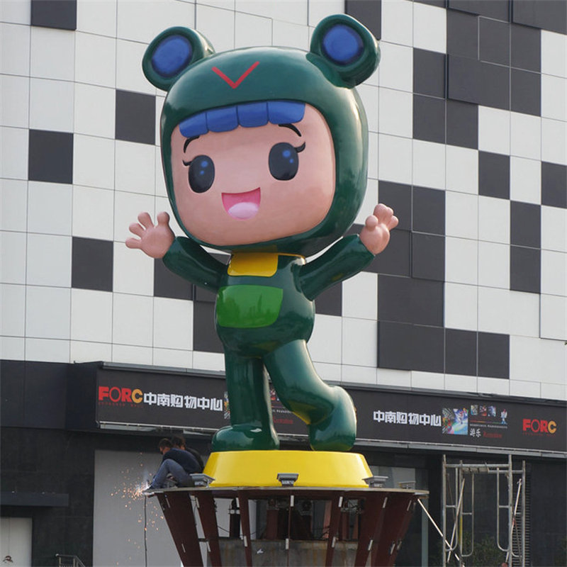 户外大型抽象玻璃钢几何大象摆件动物雕塑小区花园林景观美陈装饰