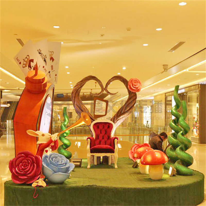 玻璃钢雕塑定制卡通人物模型商场售楼处美陈户外大型创意落地摆件