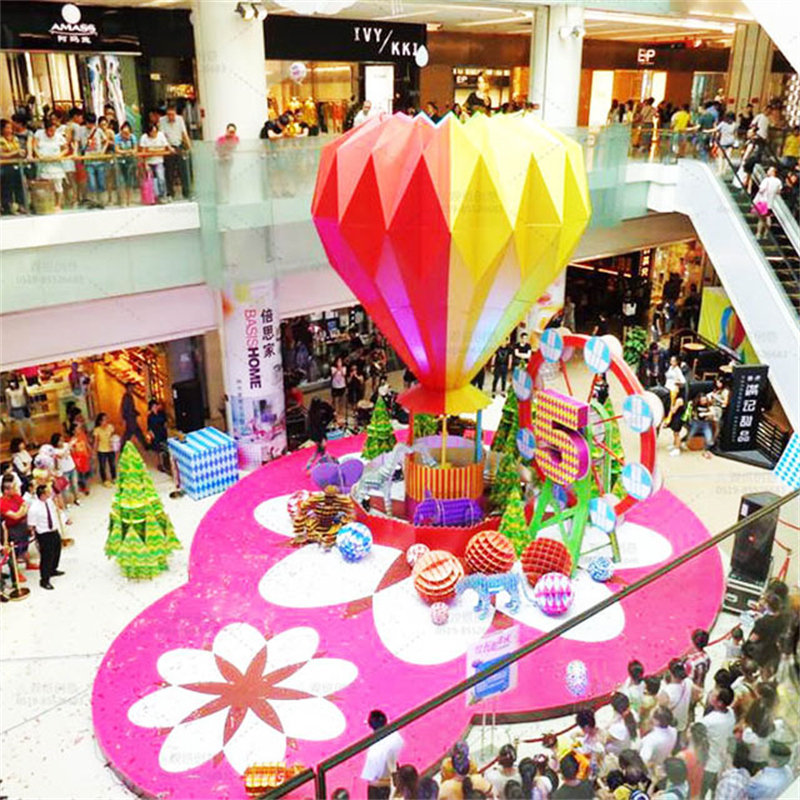 定制大型玻璃钢动物雕塑商场中庭商业美陈装置景观不锈钢鹿头雕塑