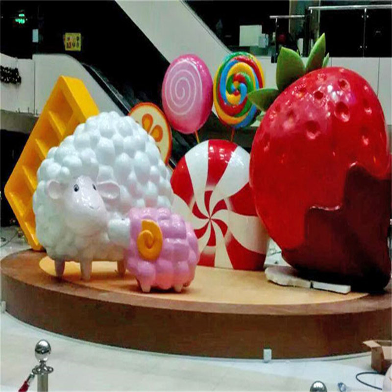 卡通玻璃钢雕塑厂家商场美陈设计场景布置大型美陈装饰摆件雕塑