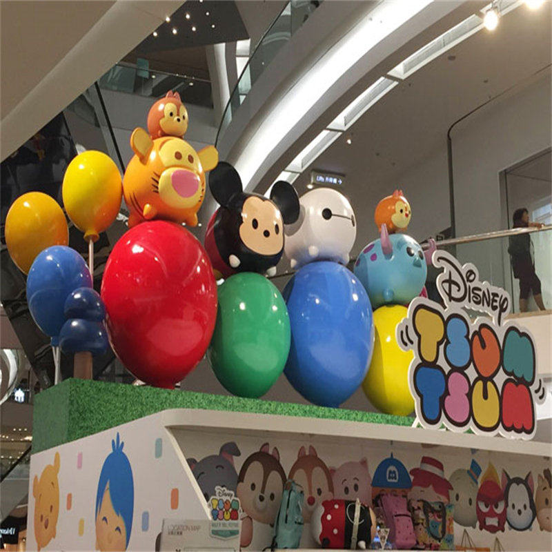 玻璃钢几何大型熊猫雕塑商场户外景观公园摆件美陈装饰上门安装