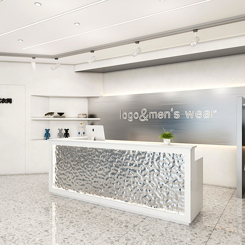 烤漆前台公司接待咨询台迎宾创意办公桌定制玻璃钢现代美容院吧台