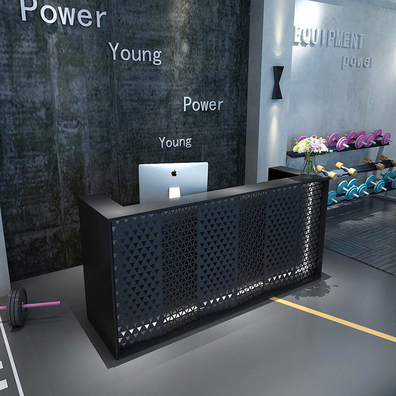 定制创意异形玻璃钢烤漆前台接待台公司大堂售楼部服务台酒店吧台