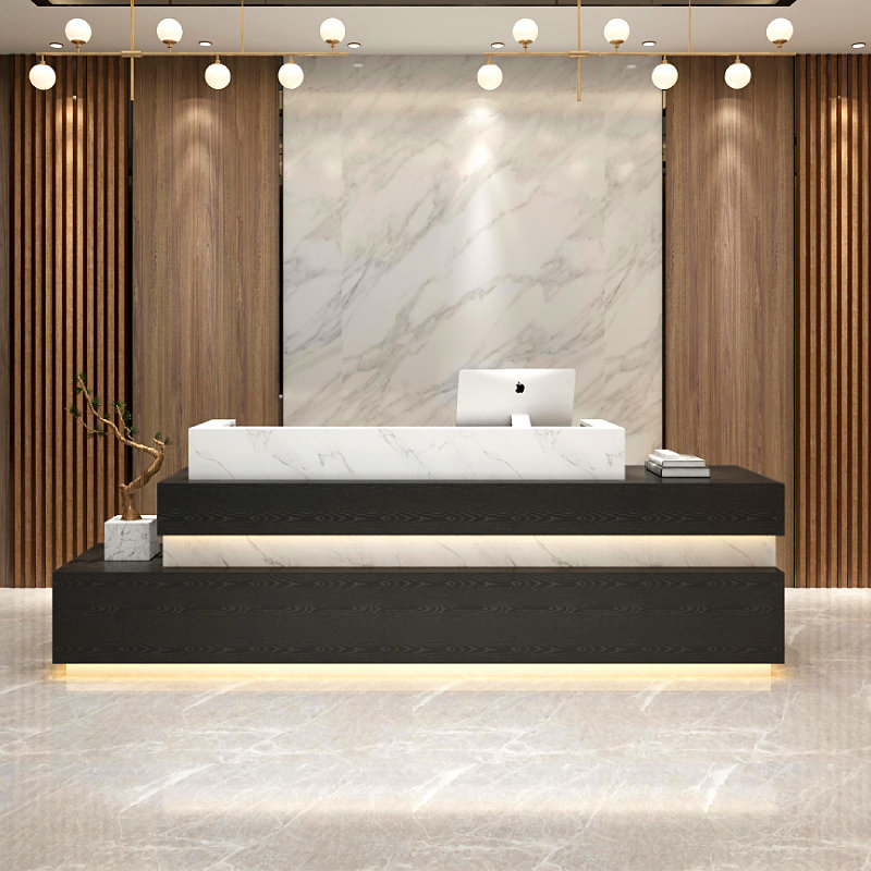 异形烤漆前台桌柜玻璃钢吧台公司接待台导医台收银台工厂支持定制