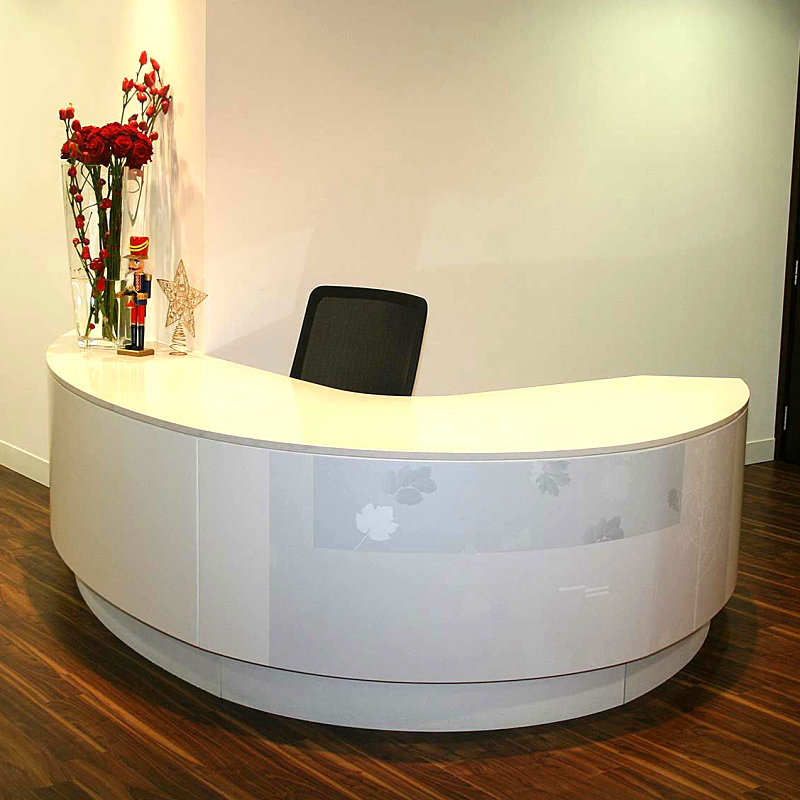 公司前台接待台创意烤漆收银台医美咨询台吧台办公桌玻璃钢前台