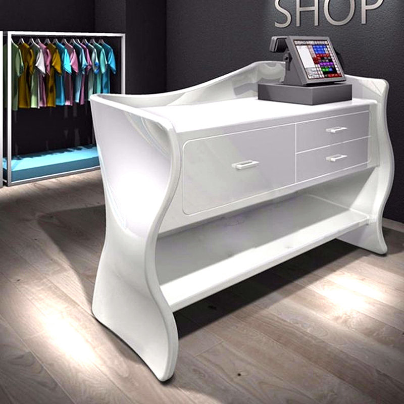 培训机构玻璃钢吧台收银台创意公司前台接待台美容院迎宾台可定制