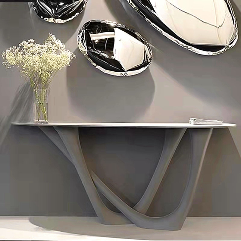 烤漆前台接待台玻璃钢现代迎宾台创意弧形美容院吧台收银台接待台