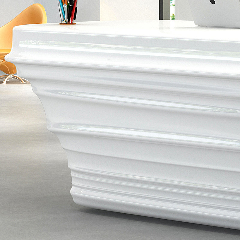 创意玻璃钢烤漆前台定制酒店公司高端接待台美容院收银台异形吧台