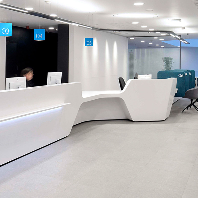 定制简约大气前台接待台现代迎宾台服务台前台吧台收银台生产厂家