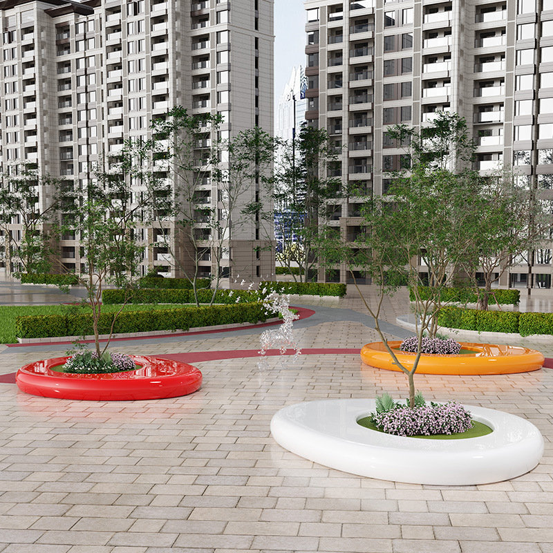 玻璃钢商场休闲座椅定制户外鹅卵石美陈坐凳雕塑树池简约创意凳子