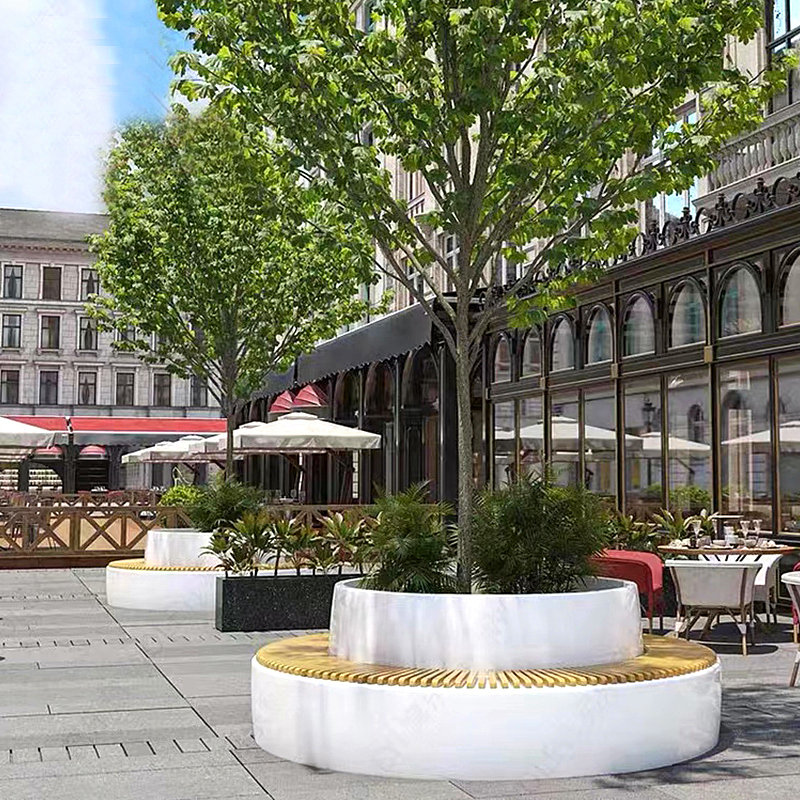 玻璃钢树池座椅定制坐凳户外景观休闲椅商场公园小区公共休息长条