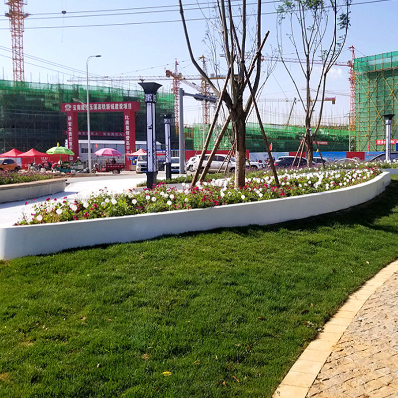 玻璃钢休闲椅圆弧形组合休息长条坐凳户外公园学校树池可定制座椅