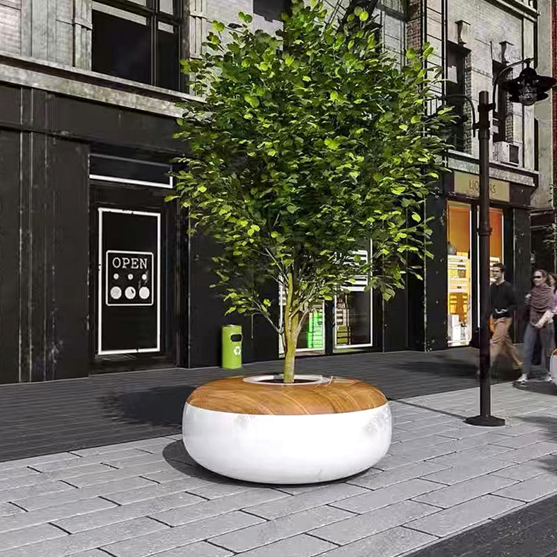 玻璃钢商场休闲椅座椅树池造型公共休息椅家具坐凳户外创意椅定制