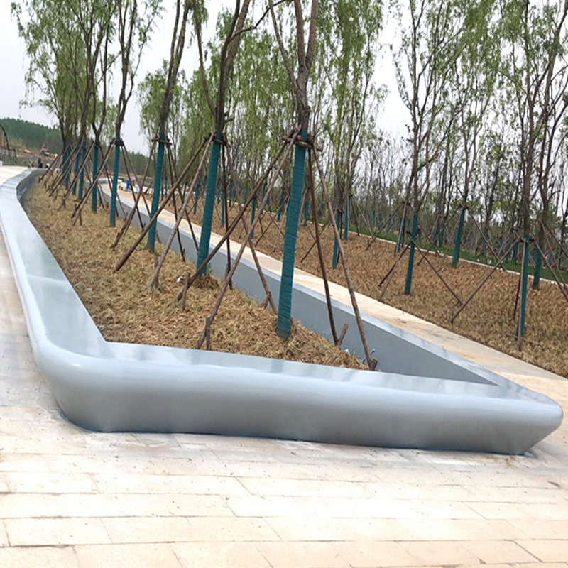 玻璃钢树池坐凳城市绿化户外花箱座椅园林景观户外玻璃钢长条座凳