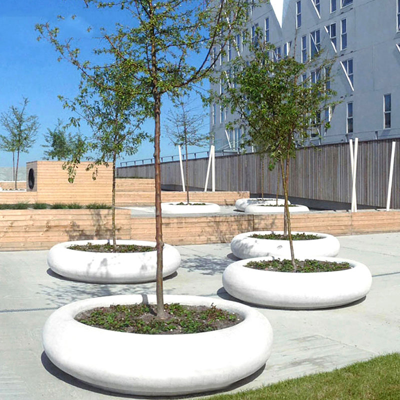 户外玻璃钢树池坐凳公园商场公共区异形拼接休息椅玻璃钢树池座椅