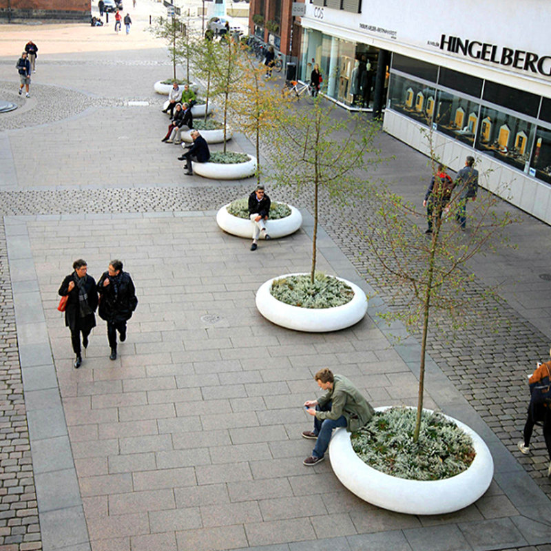 玻璃钢花池树池坐凳引领商场美陈装饰潮流