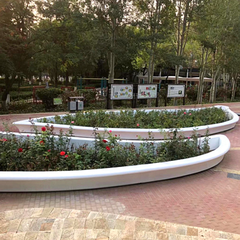 简约玻璃钢树池圆形拼接座椅户外休息围树坐凳景观创意异形休闲凳