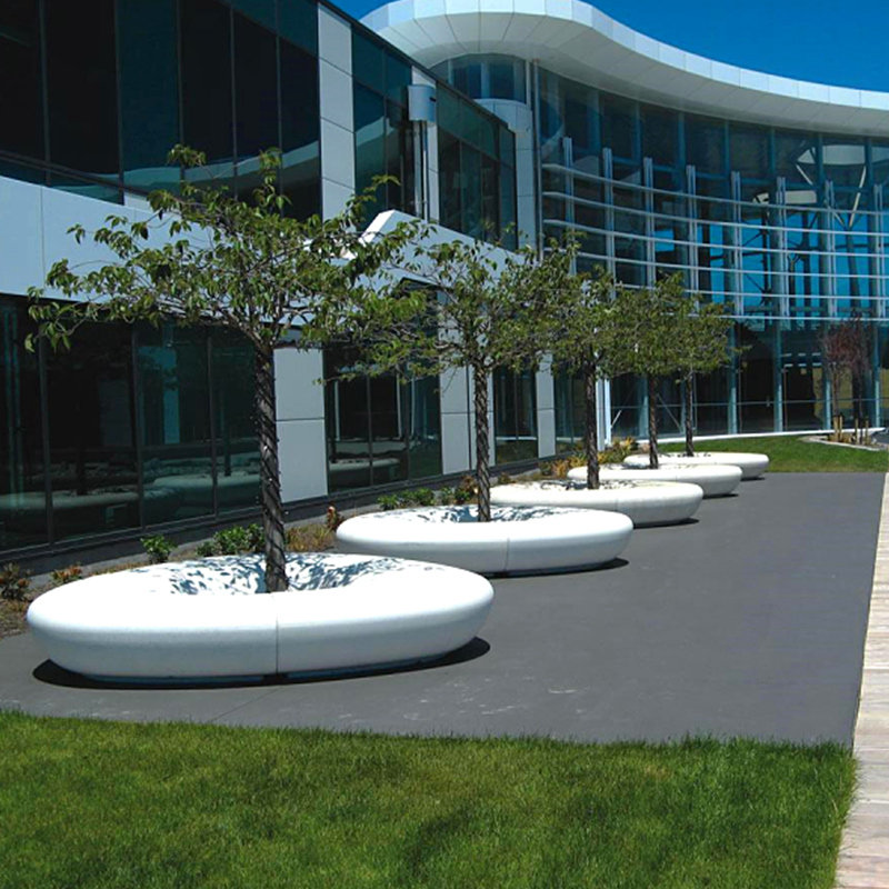 商场玻璃钢休闲座椅生产户外公共休息区创意异型造型花盆树池坐凳