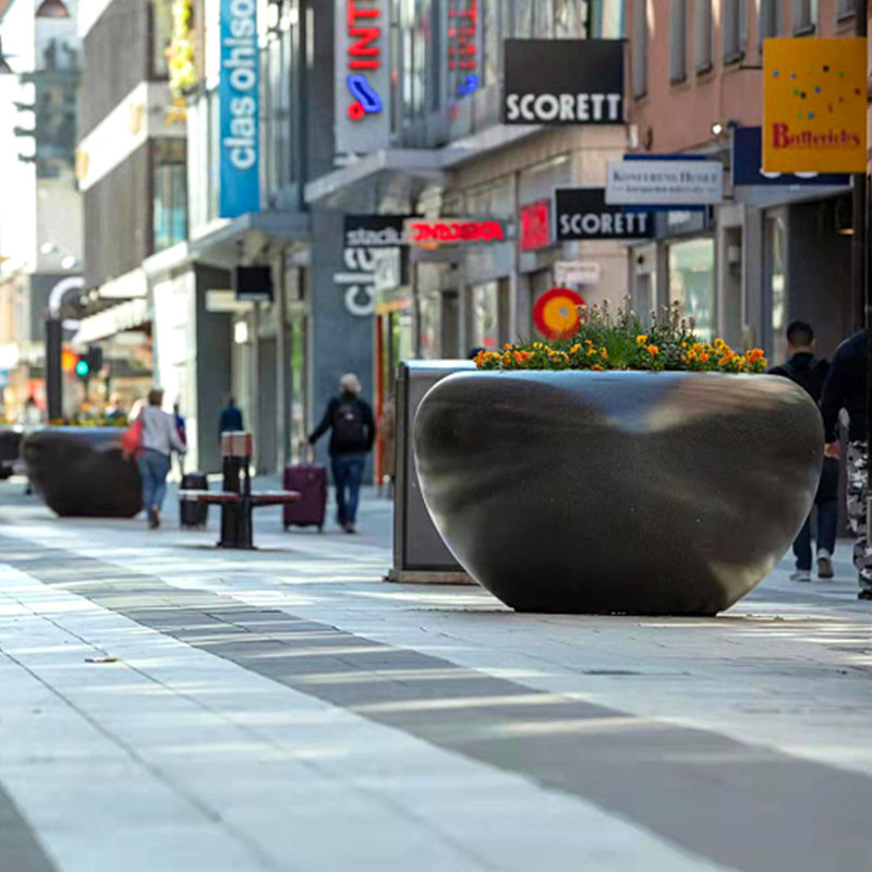 玻璃钢长条弧形休闲座椅户外景观异形坐凳公园绿化纤维树池坐凳