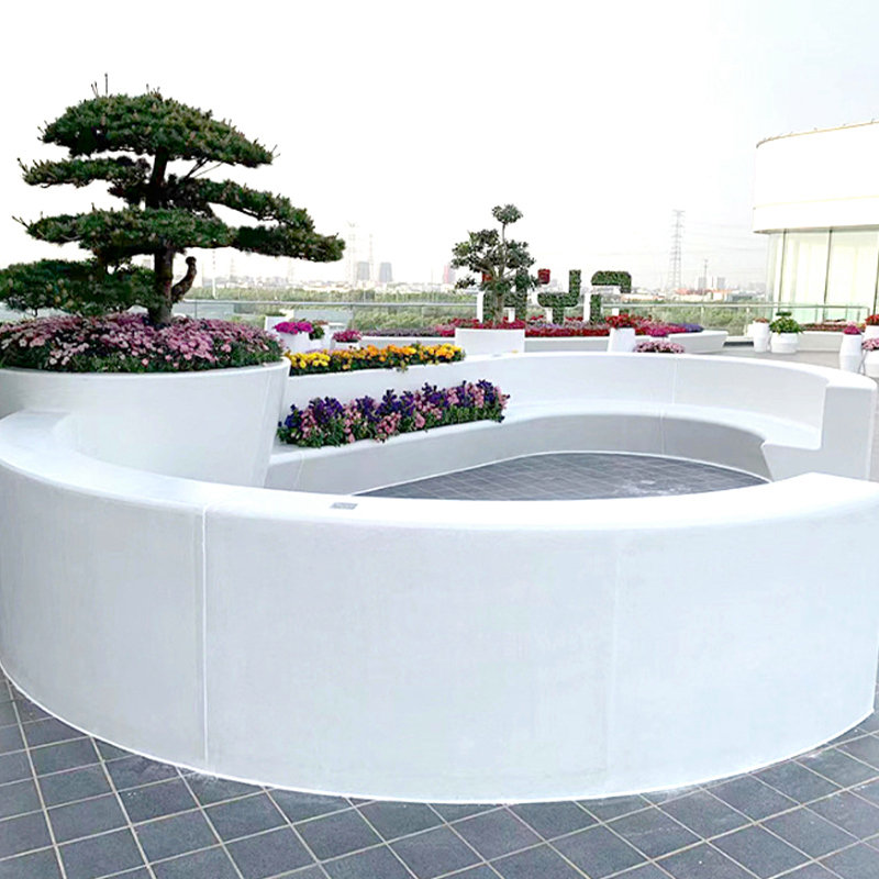 商场休闲座椅异形拼接组合户外玻璃钢树池坐凳公共休息区创意美陈