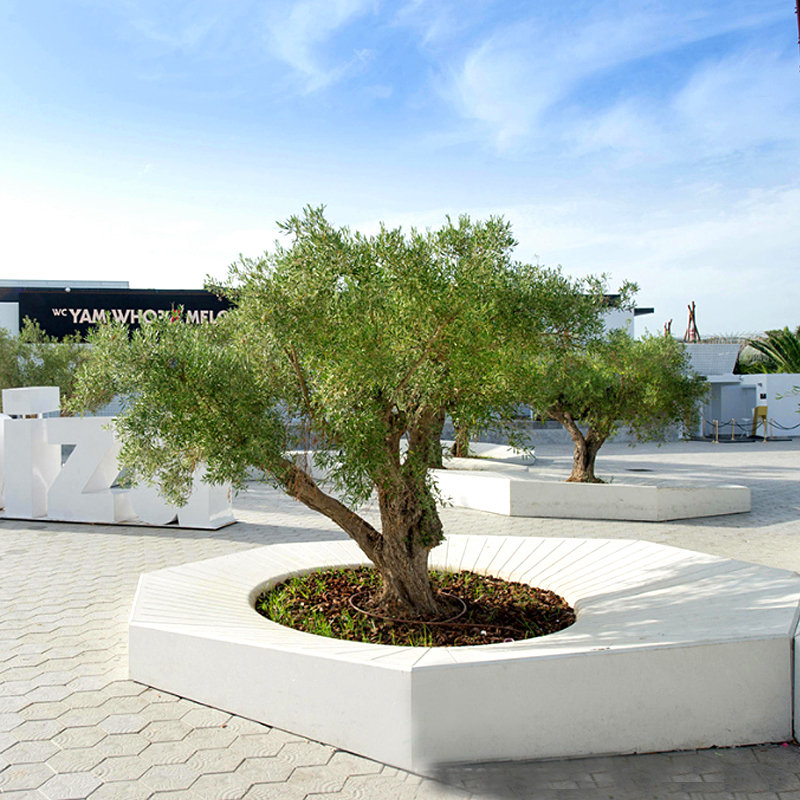 玻璃钢异形树池三角形花坛商业美陈户外休闲椅机场摆件供应全国