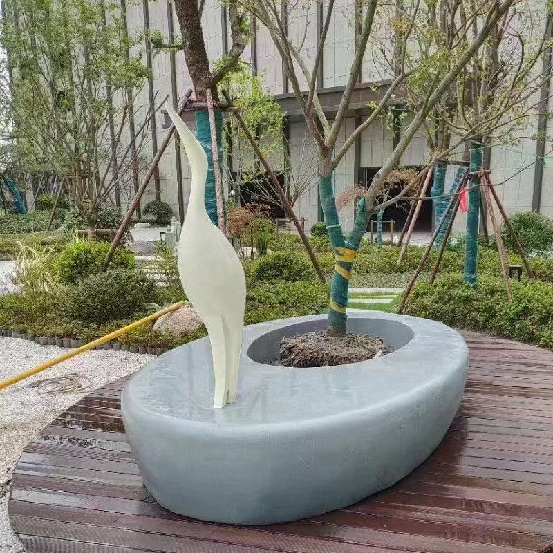 工厂玻璃钢日字休闲座椅商场公园户外玻璃钢树池坐凳创意美陈花箱