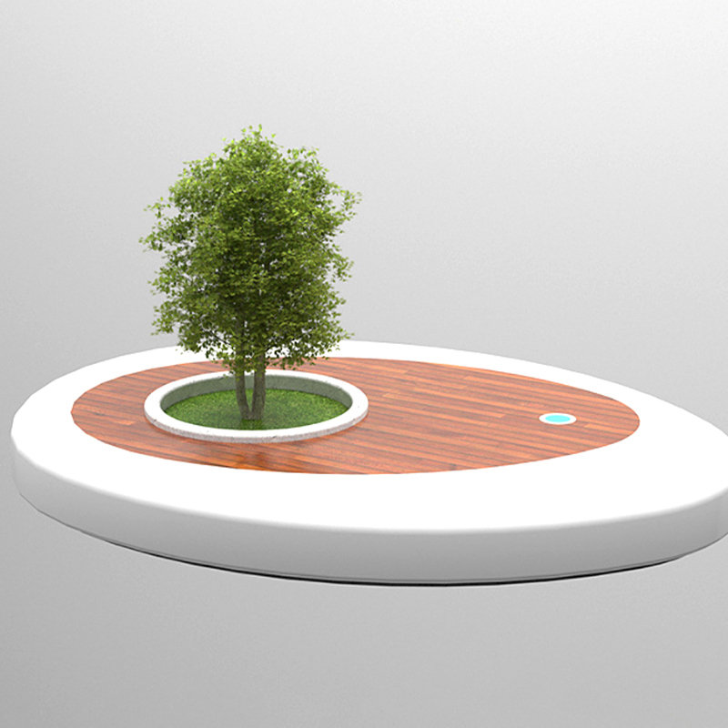 组合休闲区城市绿化户外树池坐凳休闲椅座椅玻璃钢公共等候休息椅