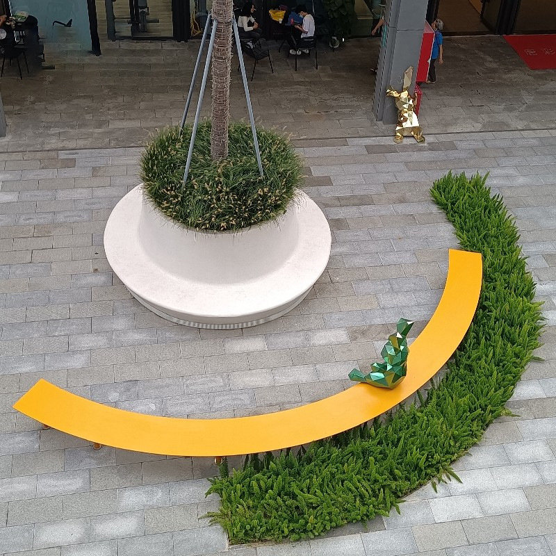 围椅花坛花池休闲区公共户外商场商业街圆形树池景观玻璃钢座椅