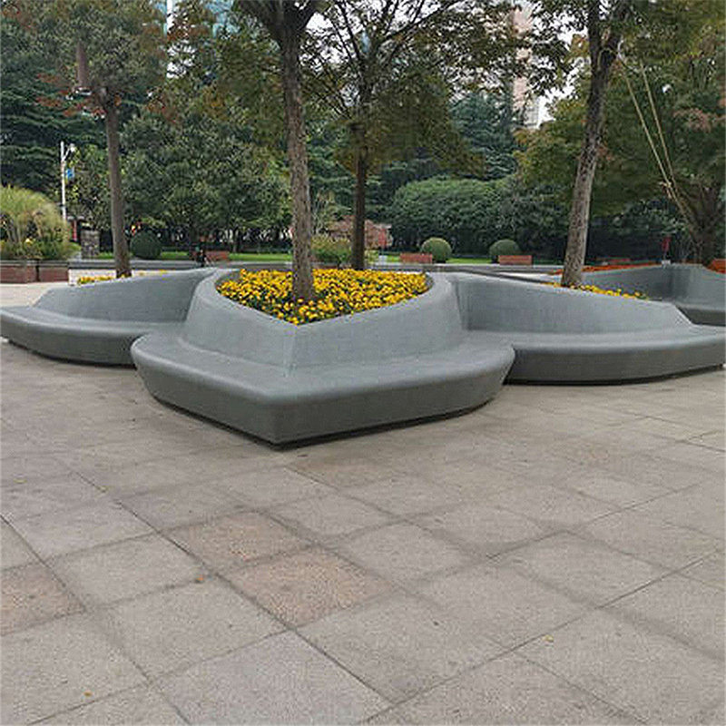 玻璃钢公园花盆座椅园林景观花坛商场公园休闲户外异形长条凳厂家