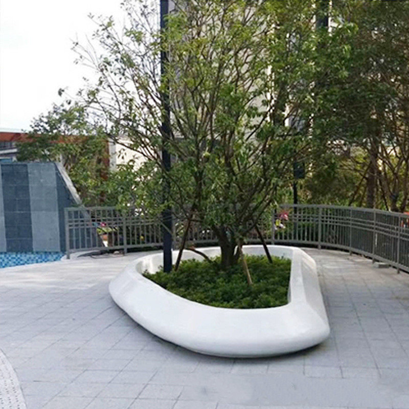 玻璃钢树池坐凳厂家户外广场异形花池公园座椅景观花坛公共休闲椅