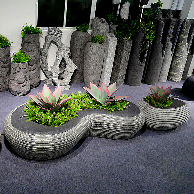 定制玻璃钢鹅卵石座椅创意户外室外坐凳商场学校凳子庭院公园矮凳