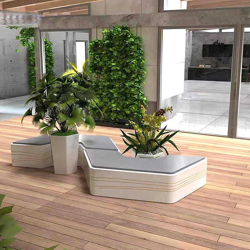 玻璃钢立体字母座椅商场美陈儿童创意坐凳户外靠背公共休息休闲椅